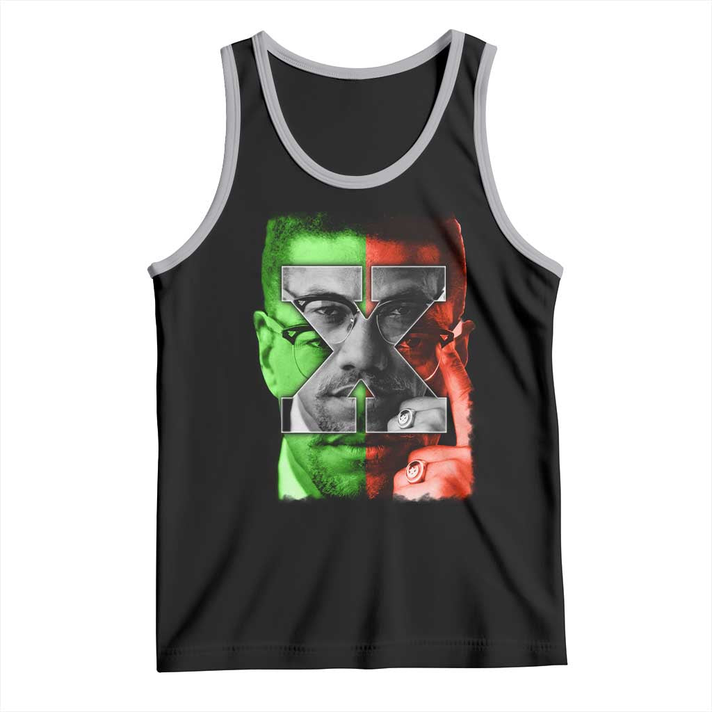 Malcolm X Tank Top Black History Month TS10 Black Athletic Heather Print Your Wear