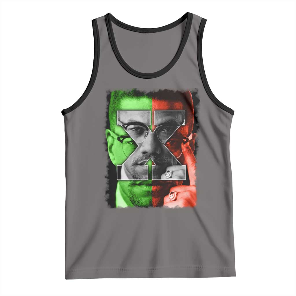 Malcolm X Tank Top Black History Month TS10 Deep Heather Black Print Your Wear