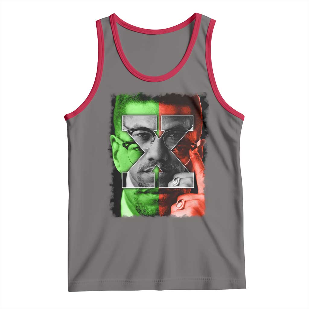 Malcolm X Tank Top Black History Month TS10 Deep Heather Red Print Your Wear