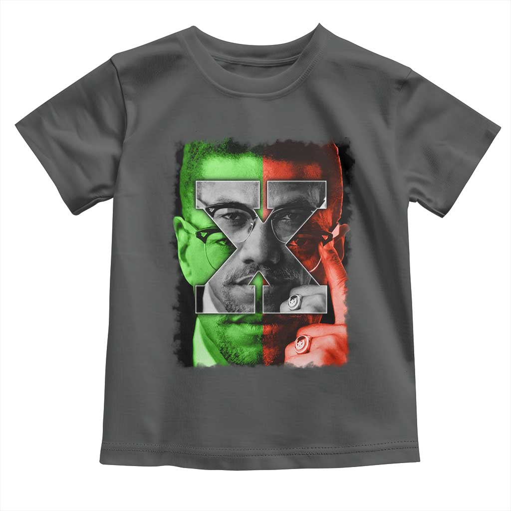 Malcolm X Toddler T Shirt Black History Month TS10 Dark Heather Print Your Wear