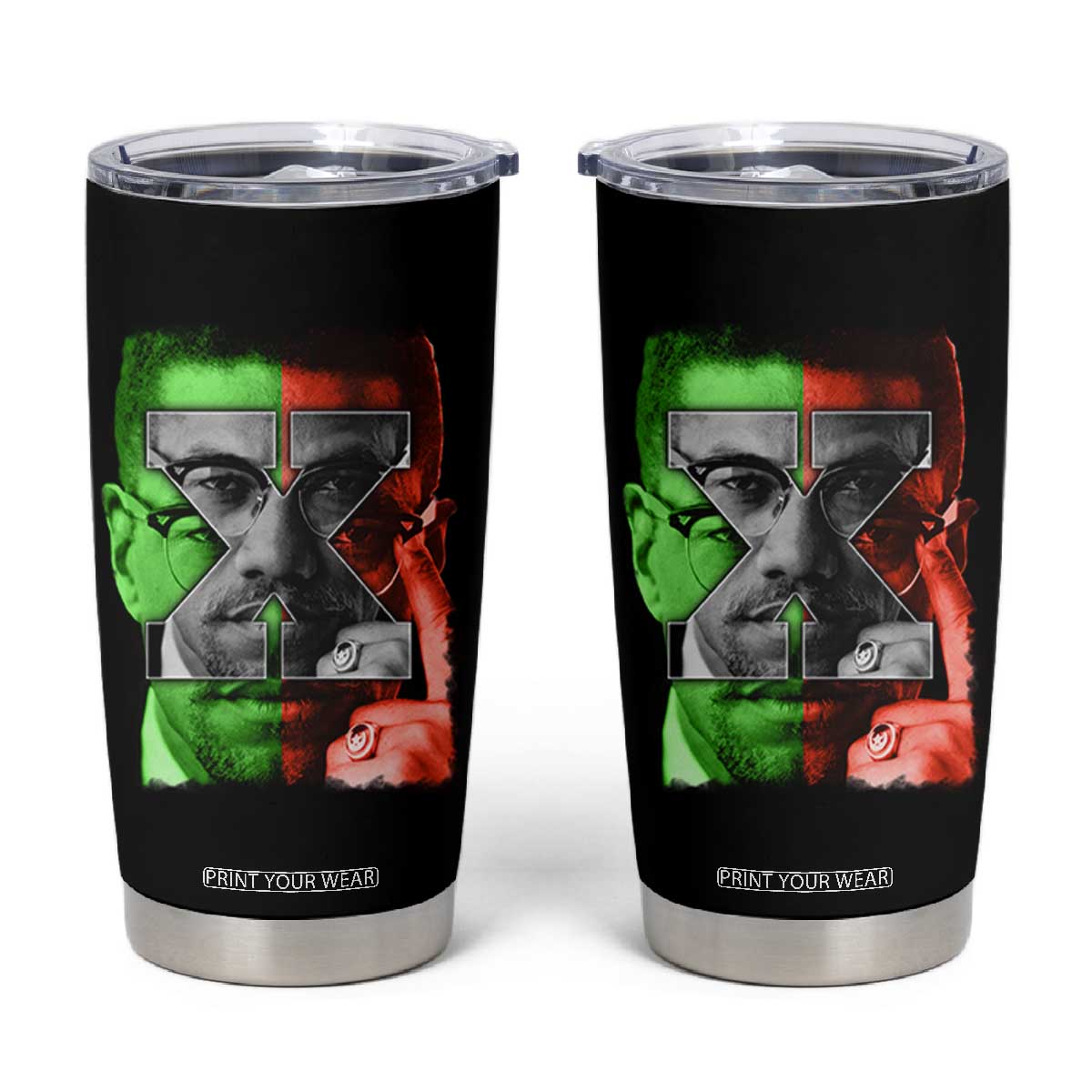 Malcolm X Tumbler Cup Black History Month TS10 Black Print Your Wear