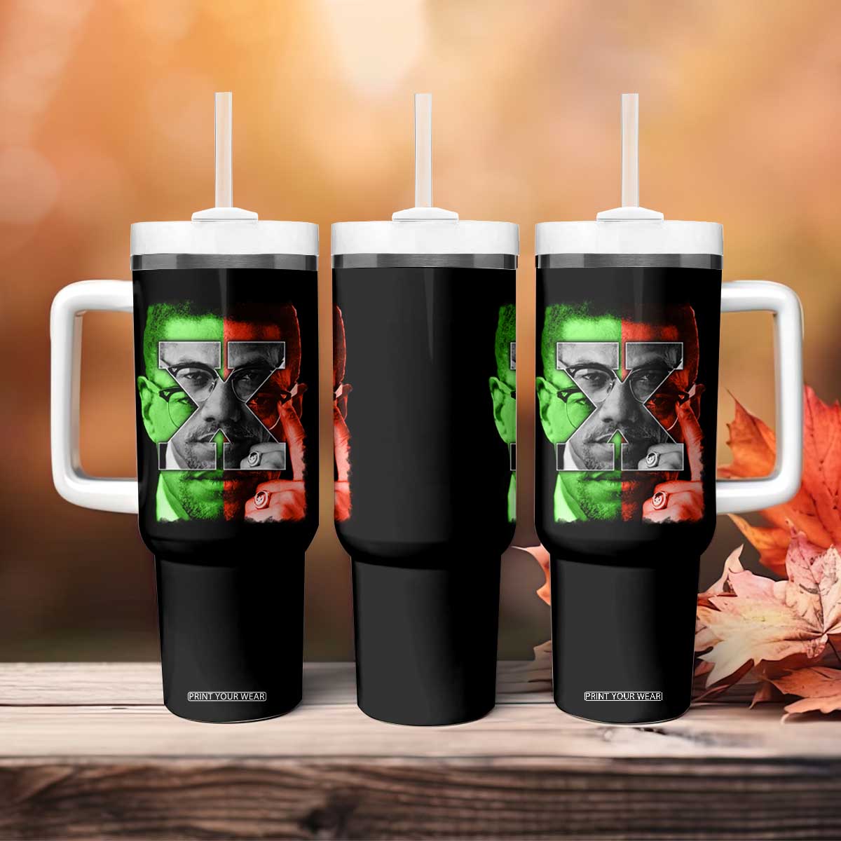 Malcolm X Tumbler With Handle Black History Month TS10 Print Your Wear