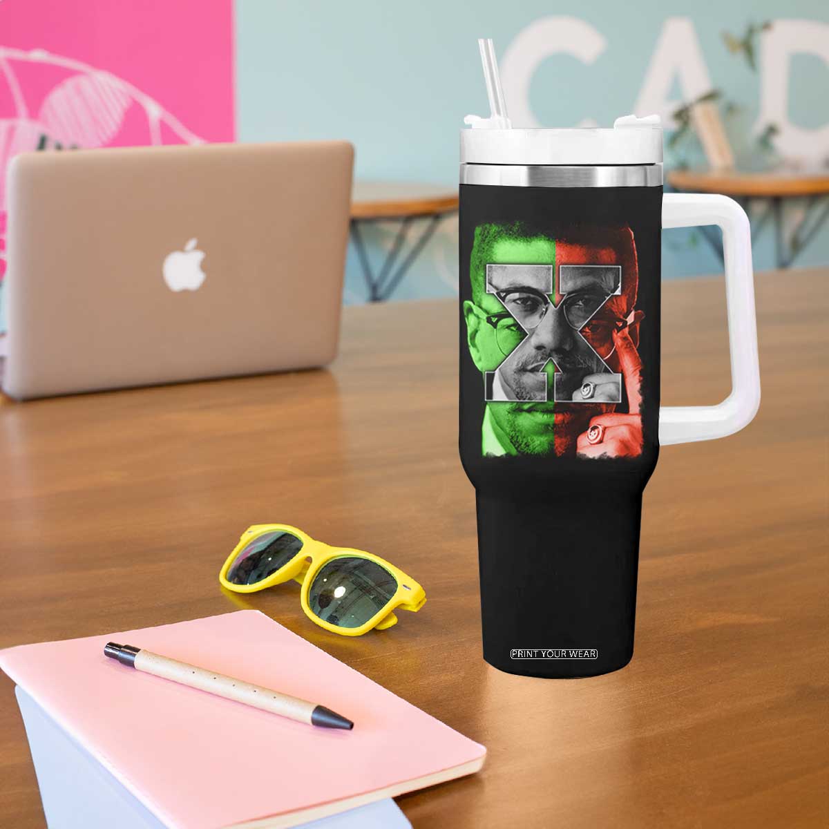 Malcolm X Tumbler With Handle Black History Month TS10 Print Your Wear
