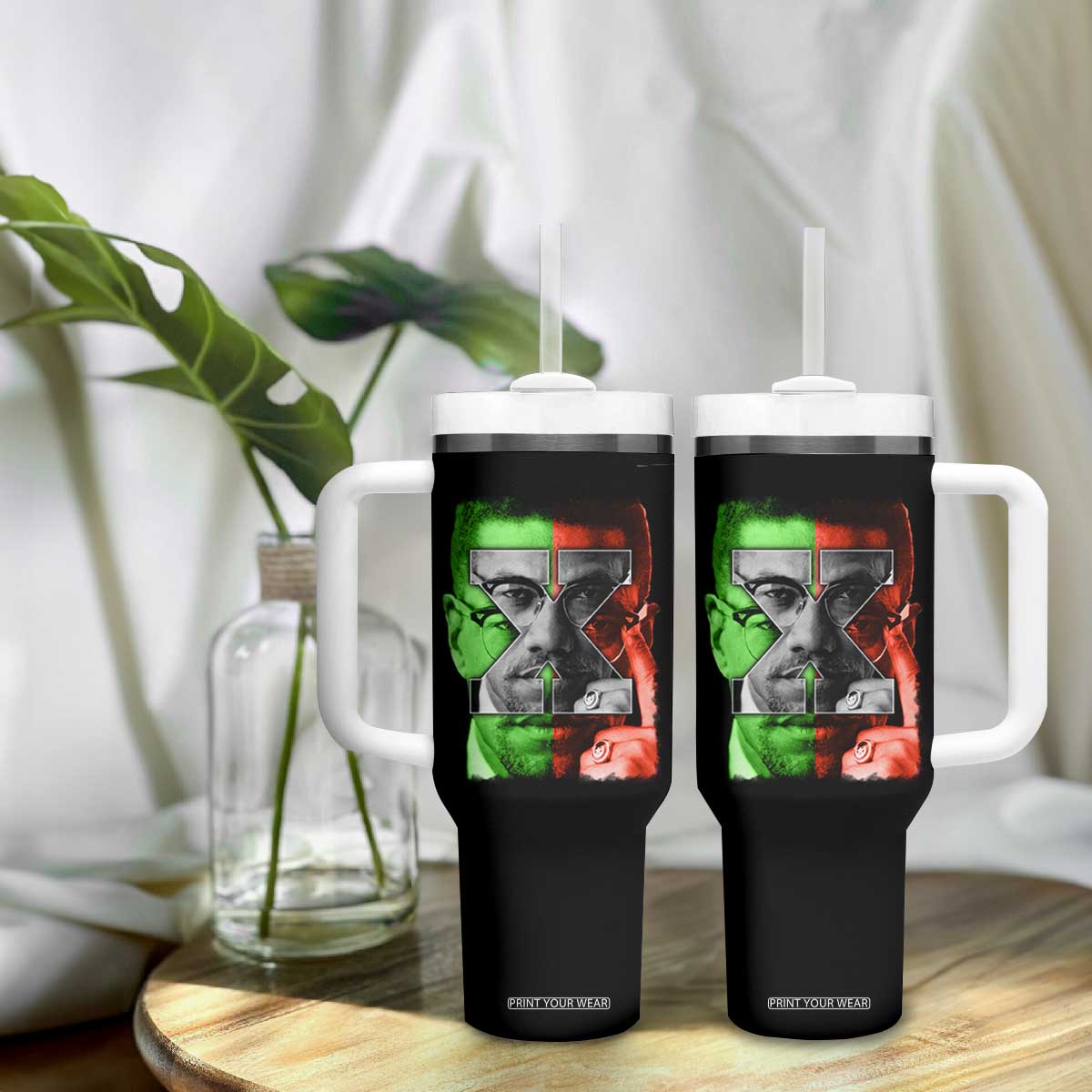Malcolm X Tumbler With Handle Black History Month TS10 Print Your Wear