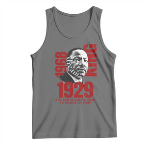 Martin Luther King Tank Top The Time Is Always Right To Do What Is Right TS10 Black Heather Print Your Wear