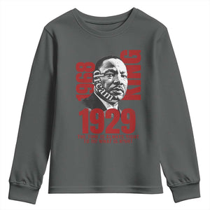 Martin Luther King Youth Sweatshirt The Time Is Always Right To Do What Is Right TS10 Dark Heather Print Your Wear