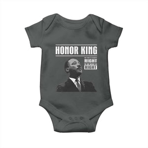 Martin Luther King Baby Onesie The Time Is Always Right To Do What Is Right TS10 Dark Heather Print Your Wear