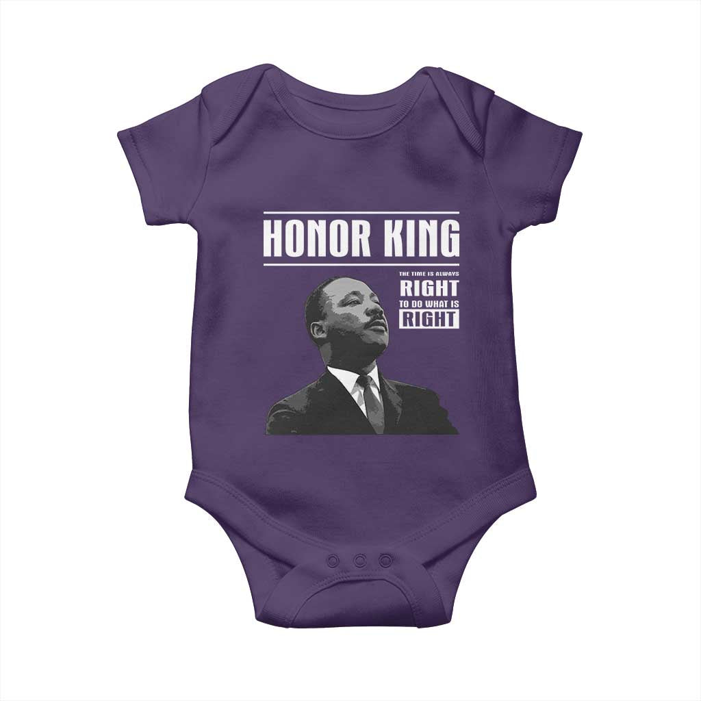 Martin Luther King Baby Onesie The Time Is Always Right To Do What Is Right TS10 Purple Print Your Wear
