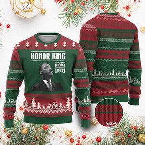 Martin Luther King Ugly Christmas Sweater The Time Is Always Right To Do What Is Right TS10 Red Green Print Your Wear