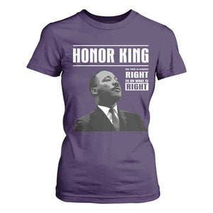 Martin Luther King T Shirt For Women The Time Is Always Right To Do What Is Right TS10 Purple Print Your Wear