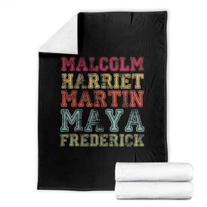 Black History Month Throw Blanket Malcolm Harriet Martin Maya Frederick Civil Right Leaders TS10 Black Print Your Wear