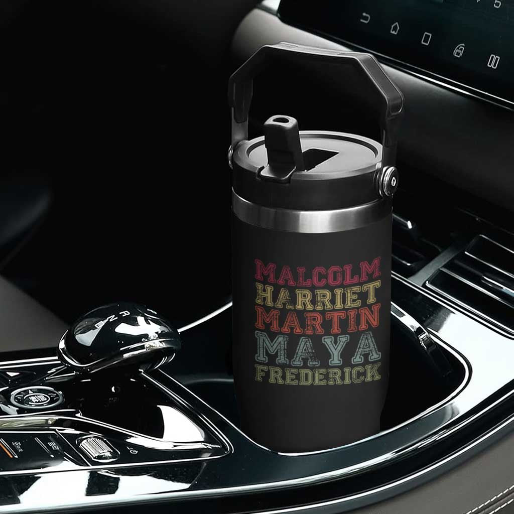 Black History Month Flip Straw Tumbler Malcolm Harriet Martin Maya Frederick Civil Right Leaders TS10 Print Your Wear