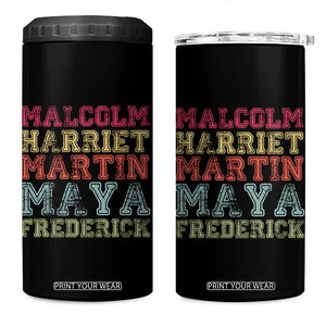 Black History Month 4 in 1 Can Cooler Tumbler Malcolm Harriet Martin Maya Frederick Civil Right Leaders TS10 One Size: 16 oz Black Print Your Wear