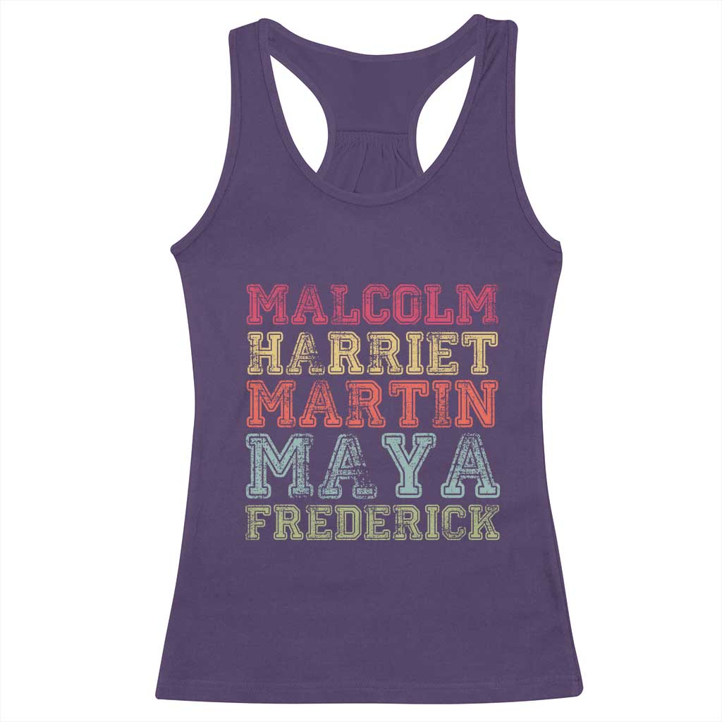 Black History Month Racerback Tank Top Malcolm Harriet Martin Maya Frederick Civil Right Leaders TS10 Purple Print Your Wear