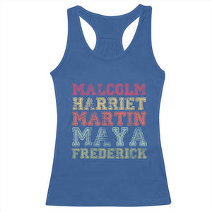 Black History Month Racerback Tank Top Malcolm Harriet Martin Maya Frederick Civil Right Leaders TS10 Royal Blue Print Your Wear