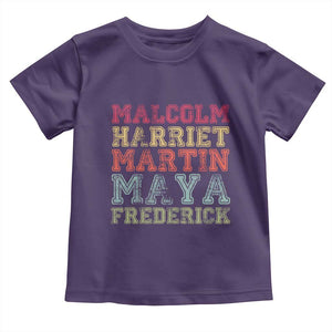 Black History Month Toddler T Shirt Malcolm Harriet Martin Maya Frederick Civil Right Leaders TS10 Purple Print Your Wear