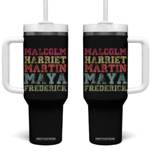 Black History Month Tumbler With Handle Malcolm Harriet Martin Maya Frederick Civil Right Leaders TS10 One Size: 40 oz Black Print Your Wear