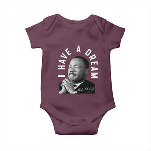 Martin Luther King Jr. Baby Onesie I Have A Dream Black History Month MLK Day TS10 Maroon Print Your Wear