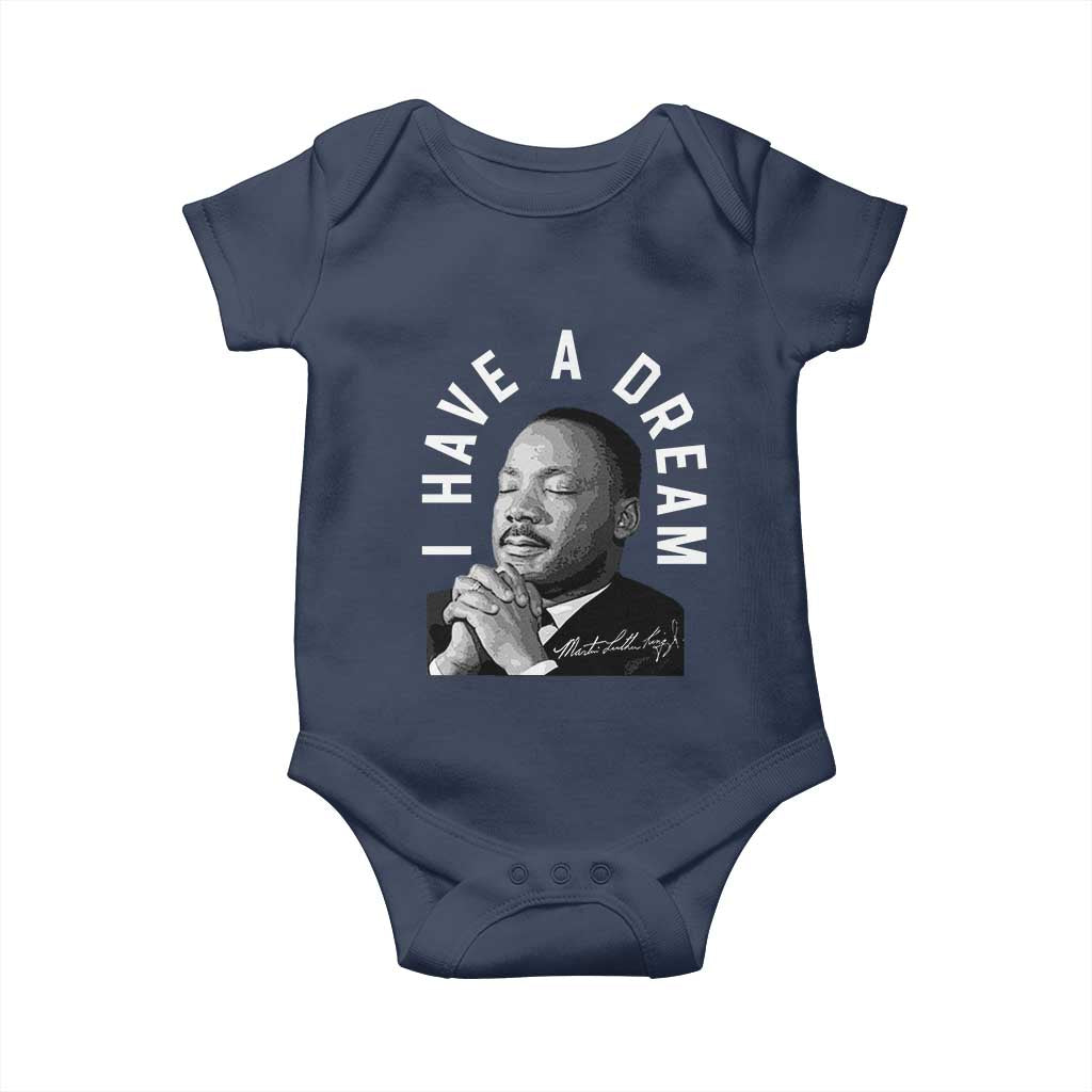 Martin Luther King Jr. Baby Onesie I Have A Dream Black History Month MLK Day TS10 Navy Print Your Wear