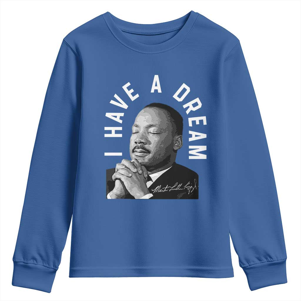 Martin Luther King Jr. Youth Sweatshirt I Have A Dream Black History Month MLK Day TS10 Royal Blue Print Your Wear