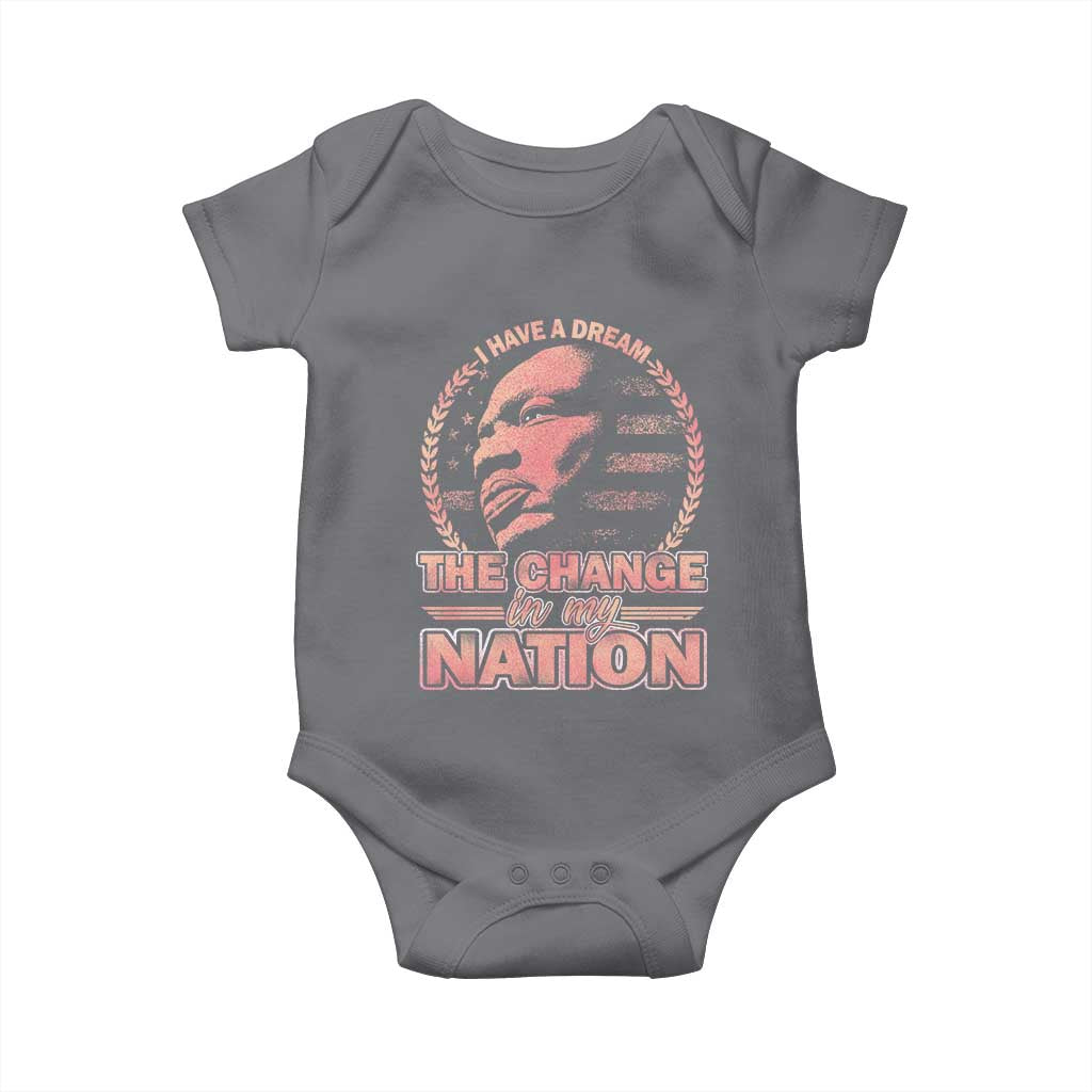 Martin Luther King Baby Onesie Retro Black History Month Civil Rights TS10 Charcoal Print Your Wear