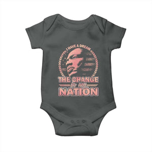 Martin Luther King Baby Onesie Retro Black History Month Civil Rights TS10 Dark Heather Print Your Wear