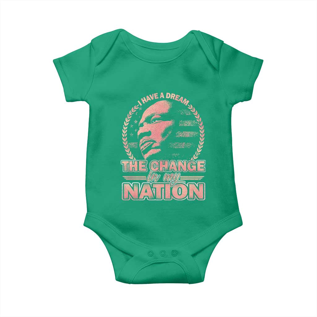 Martin Luther King Baby Onesie Retro Black History Month Civil Rights TS10 Irish Green Print Your Wear
