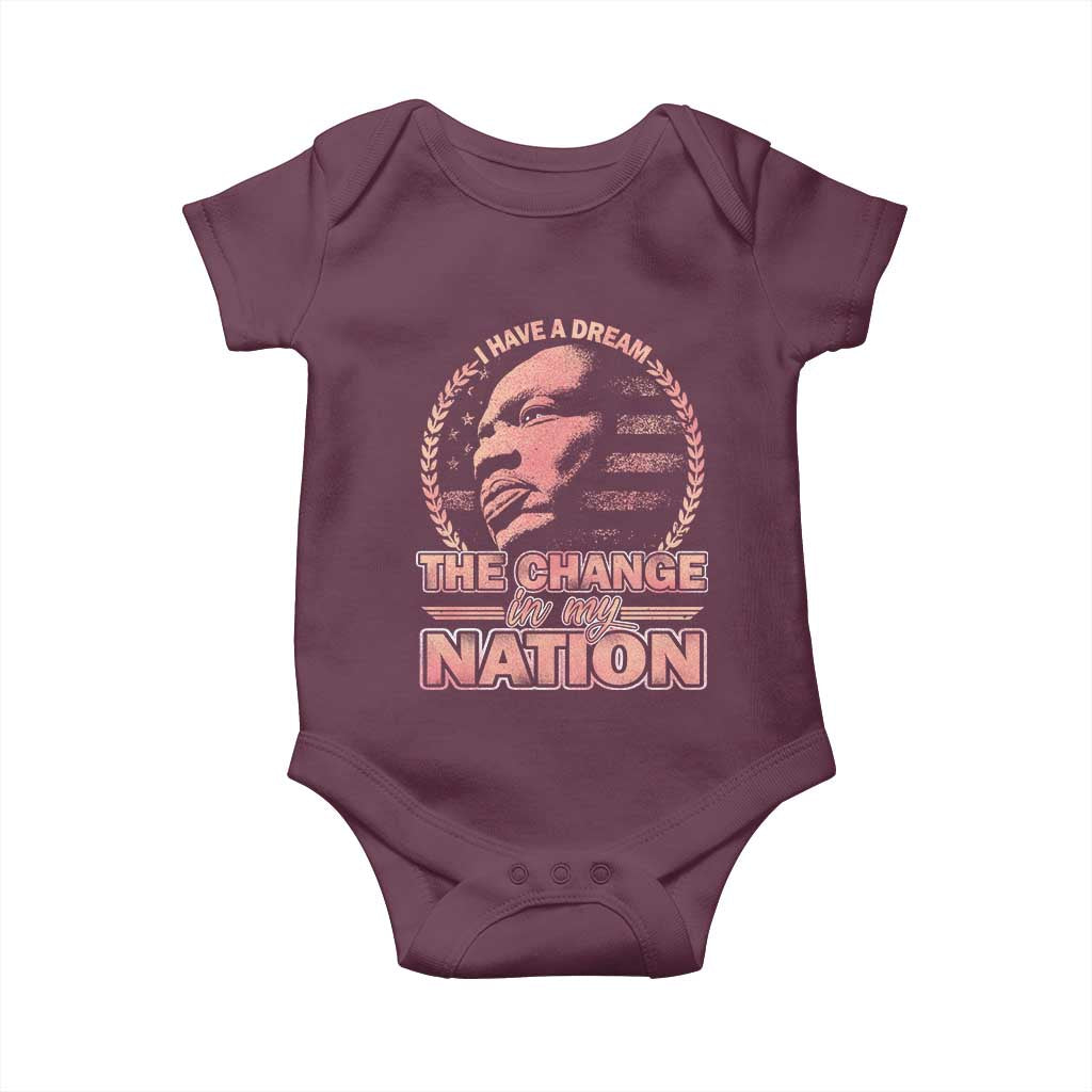 Martin Luther King Baby Onesie Retro Black History Month Civil Rights TS10 Maroon Print Your Wear