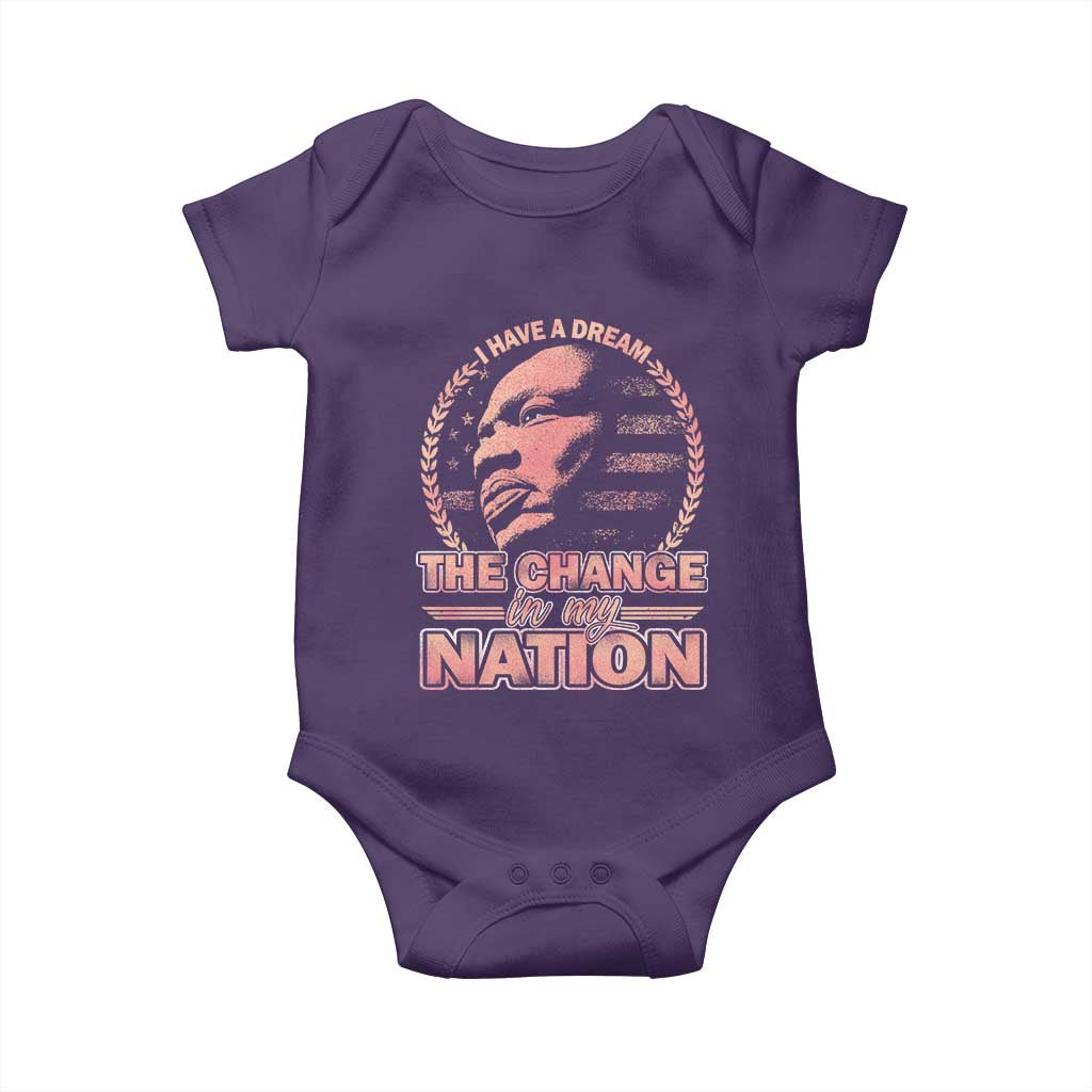 Martin Luther King Baby Onesie Retro Black History Month Civil Rights TS10 Purple Print Your Wear