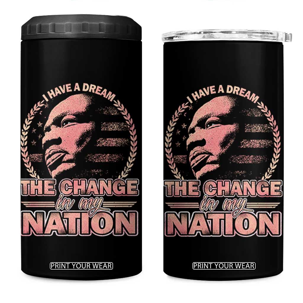 Martin Luther King 4 in 1 Can Cooler Tumbler Retro Black History Month Civil Rights TS10 One Size: 16 oz Black Print Your Wear