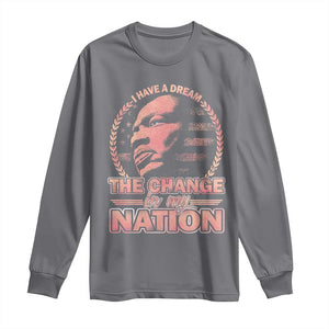 Martin Luther King Long Sleeve Shirt Retro Black History Month Civil Rights TS10 Charcoal Print Your Wear