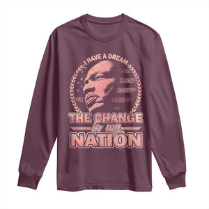 Martin Luther King Long Sleeve Shirt Retro Black History Month Civil Rights TS10 Maroon Print Your Wear