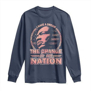 Martin Luther King Long Sleeve Shirt Retro Black History Month Civil Rights TS10 Navy Print Your Wear