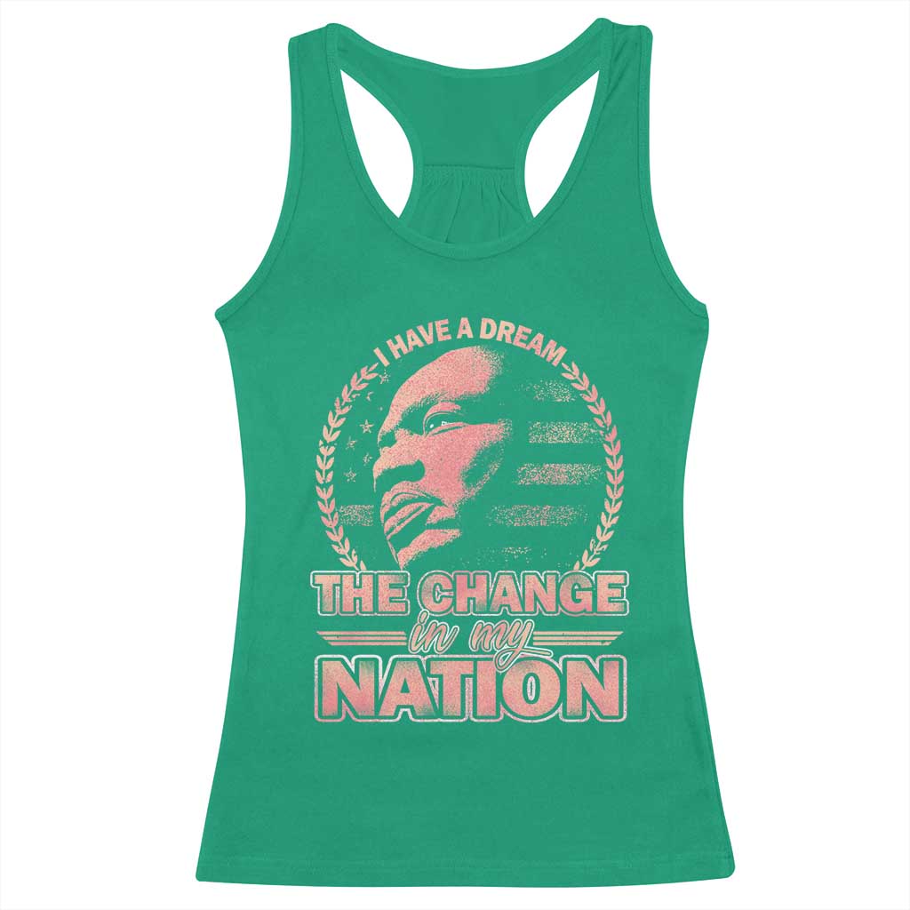 Martin Luther King Racerback Tank Top Retro Black History Month Civil Rights TS10 Irish Green Print Your Wear