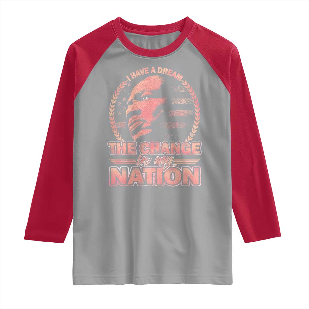 Martin Luther King Raglan Shirt Retro Black History Month Civil Rights TS10 Sport Gray Red Print Your Wear