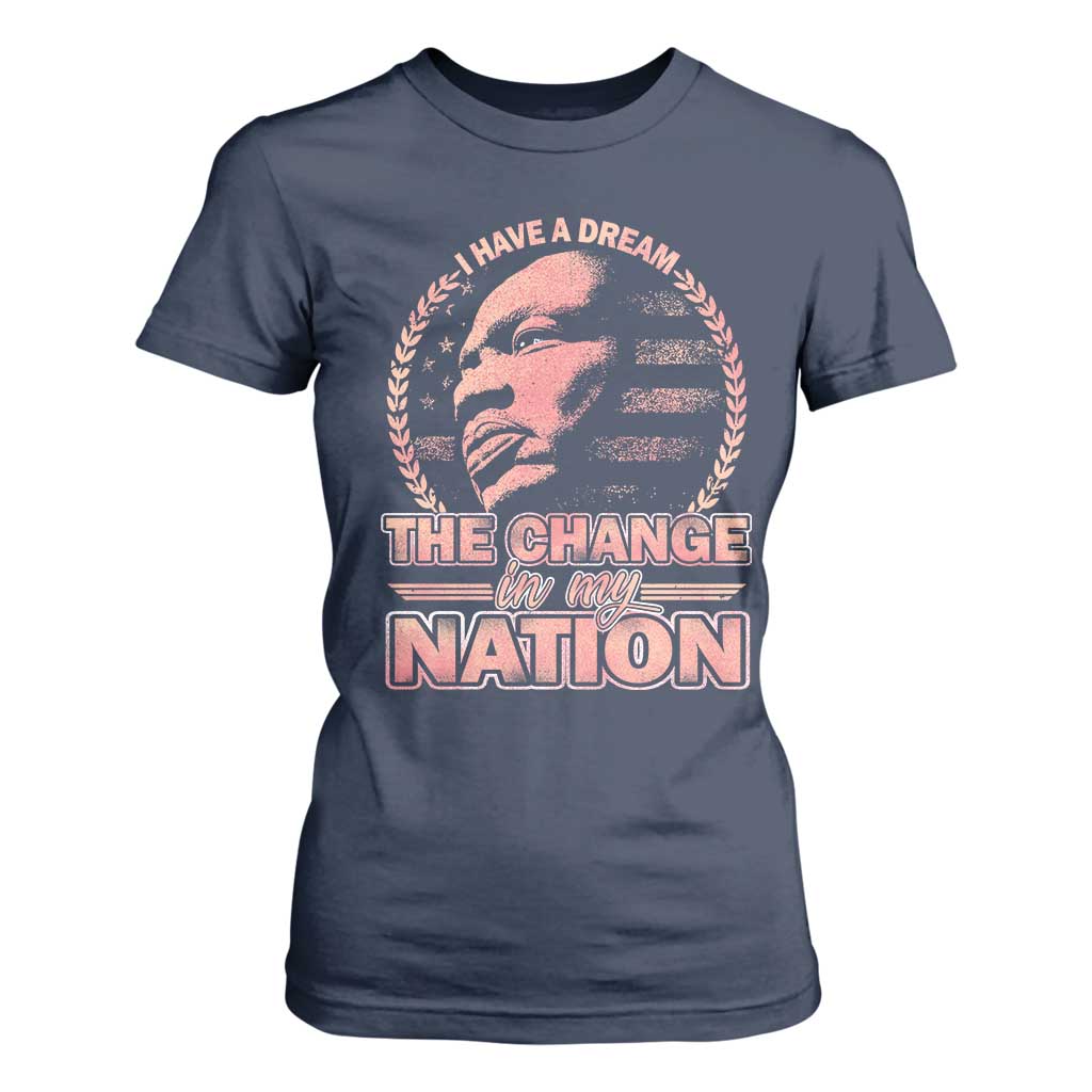 Martin Luther King T Shirt For Women Retro Black History Month Civil Rights TS10 Navy Print Your Wear