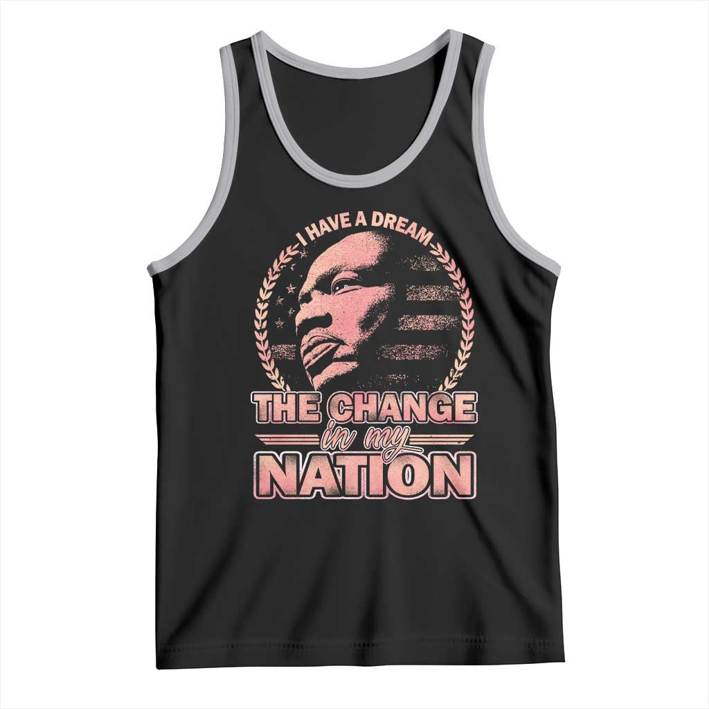 Martin Luther King Tank Top Retro Black History Month Civil Rights TS10 Black Athletic Heather Print Your Wear