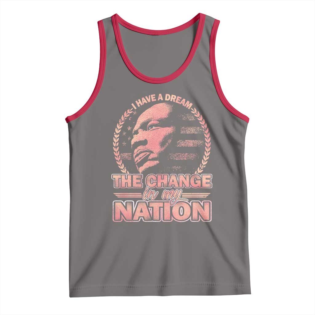 Martin Luther King Tank Top Retro Black History Month Civil Rights TS10 Deep Heather Red Print Your Wear