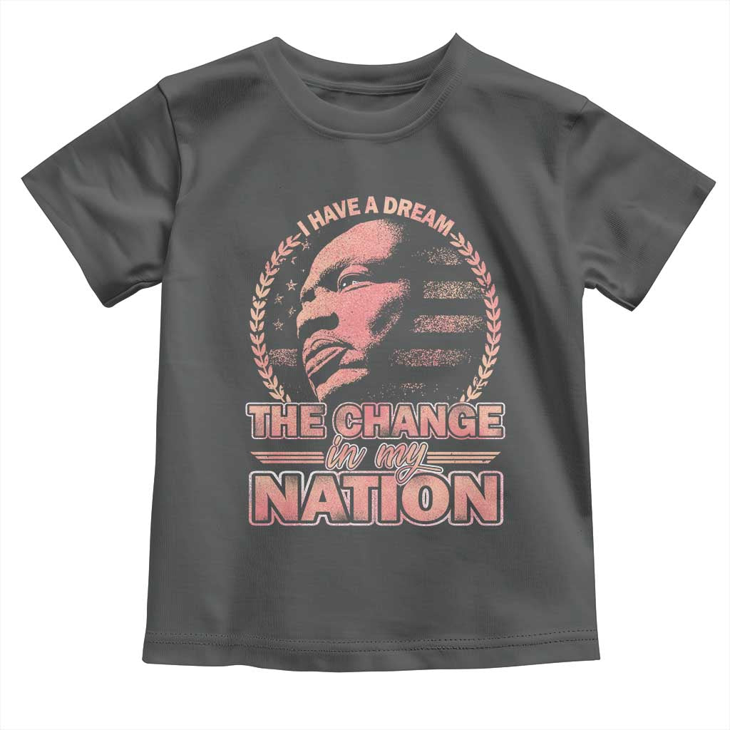 Martin Luther King Toddler T Shirt Retro Black History Month Civil Rights TS10 Dark Heather Print Your Wear