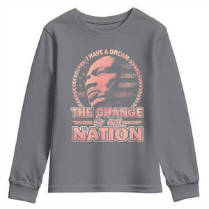 Martin Luther King Youth Sweatshirt Retro Black History Month Civil Rights TS10 Charcoal Print Your Wear