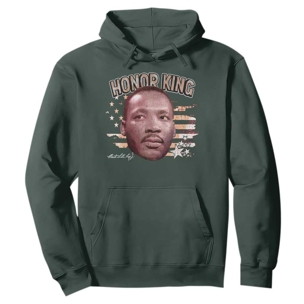 Martin Luther King Jr. Hoodie MLK Day Black History Month American Flag TS10 Dark Forest Green Print Your Wear