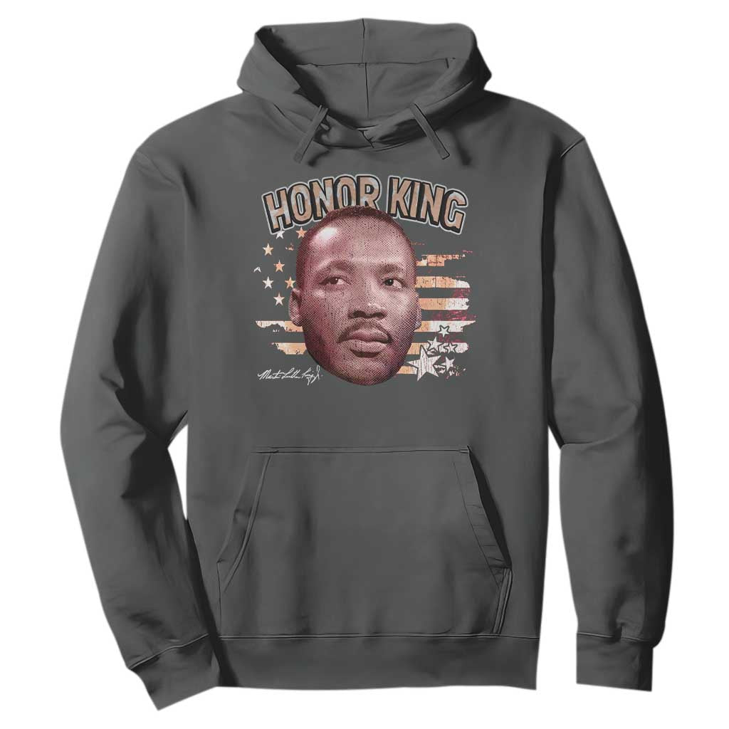 Martin Luther King Jr. Hoodie MLK Day Black History Month American Flag TS10 Dark Heather Print Your Wear