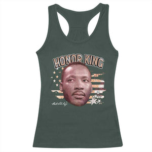 Martin Luther King Jr. Racerback Tank Top MLK Day Black History Month American Flag TS10 Dark Forest Green Print Your Wear