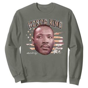 Martin Luther King Jr. Sweatshirt MLK Day Black History Month American Flag TS10 Military Green Print Your Wear