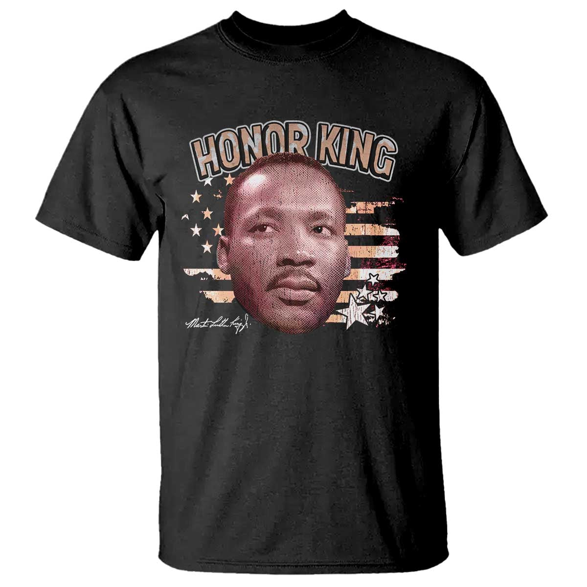 Martin Luther King Jr. T Shirt MLK Day Black History Month American Flag TS10 Black Print Your Wear