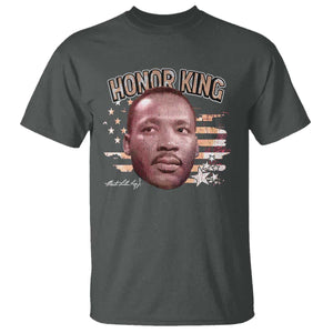Martin Luther King Jr. T Shirt MLK Day Black History Month American Flag TS10 Dark Heather Print Your Wear