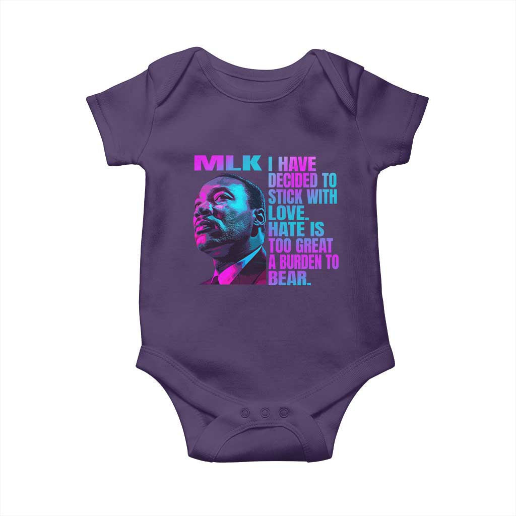 Martin Luther King Jr. Baby Onesie I Have Decided To Stick With Love MLK Day TS10 Purple Print Your Wear