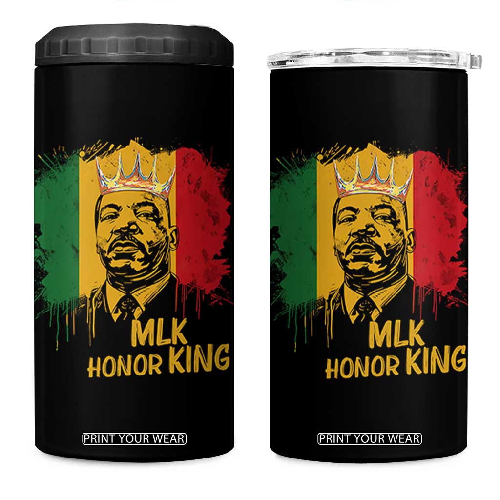MLK 4 in 1 Can Cooler Tumbler Honor King Civil Rights Leader Black History Month TS10 One Size: 16 oz Black Print Your Wear