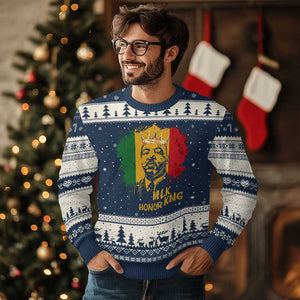 MLK Ugly Christmas Sweater Honor King Civil Rights Leader Black History Month TS10 Navy Beige Print Your Wear