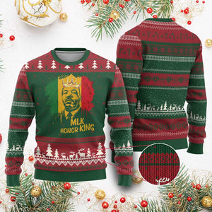 MLK Ugly Christmas Sweater Honor King Civil Rights Leader Black History Month TS10 Red Green Print Your Wear